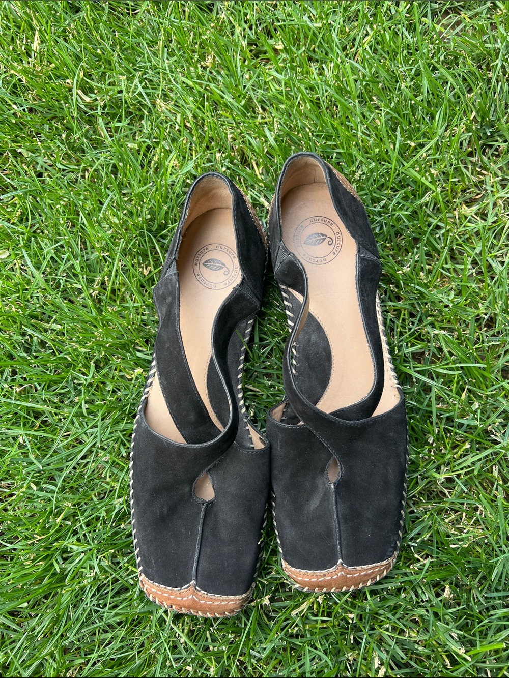 Narture- Black Suede Women’s Espadrille Sandals